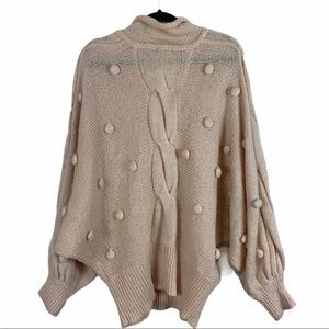 Chunky Pom Pom long sleeve sweater